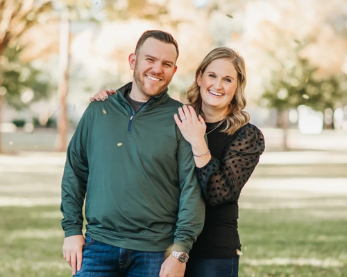 carrollton dentist zachary flink with his wife